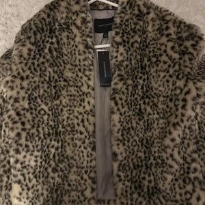 Banana Republic Leopard Print Faux Fur Coat